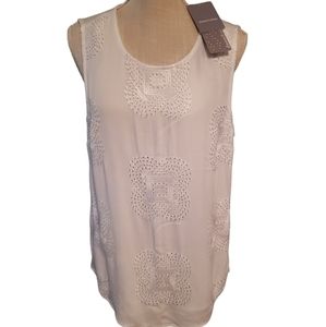 NWT Stitch Fit white eyelet blouse